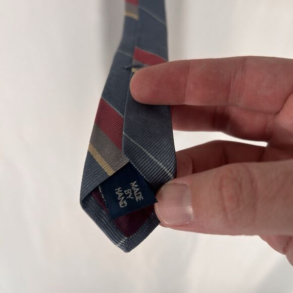 Polo Ralph Lauren Tie Men's 57" Blue Red Striped 100% Silk 3" Wide - Picture 6 of 7